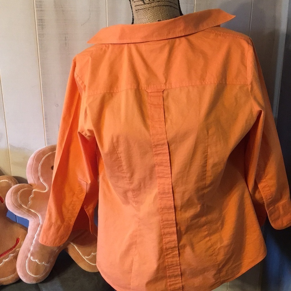 NEW York & Company Orange Button Up Blouse Size S - Picture 5 of 5
